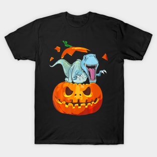 Dinosauria Pumpkin Halloween TShirt Funny Gift For Men Women T-Shirt